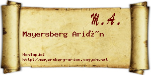 Mayersberg Arián névjegykártya